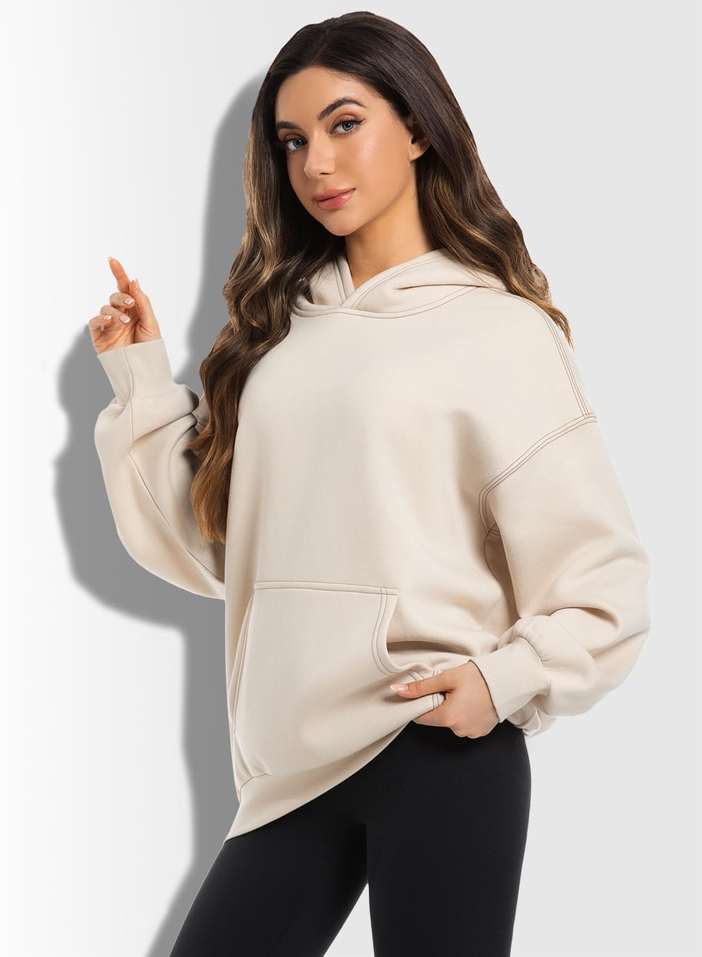 2 Pack Womens Oversized Hoodies Sweatshirts Fleece Hooded Pullover Tops Sweaters Casual Comfy Fall Fashion - Image 2