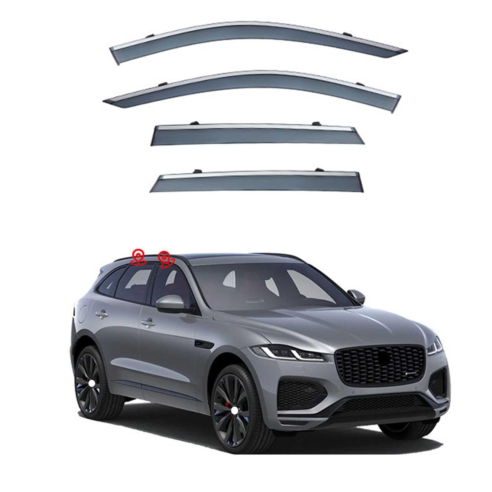 Amazon | サイドバイザー ジャガー・Fペイス F-PACE 2016-2021 専用 