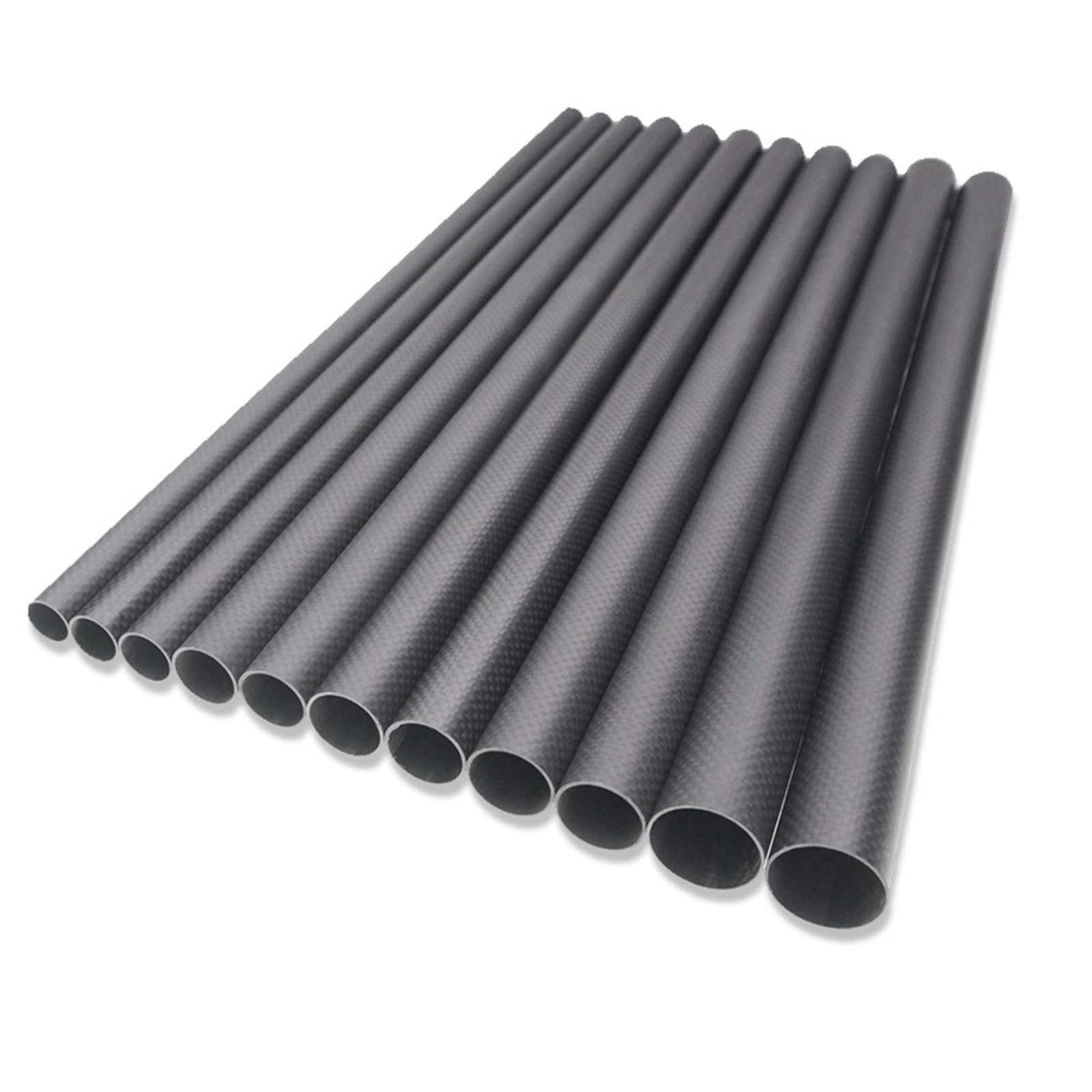 2Pcs 500mm Long Carbon Fiber Tube Diameter 16mm 17mm 18mm 19mm 20mm 22mm for Frame Arm Landing Gear Drone Kit Carbon Fiber Square Tube(19x17mm Plain Glossy)