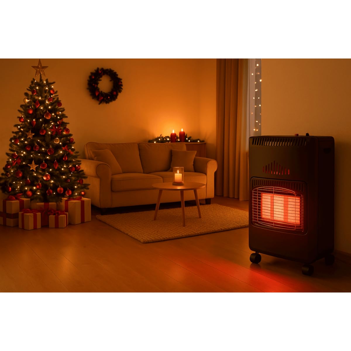 NIKLAS - Chauffage à gaz 4200W Pliable - 3 puissances de Chauffe - Jusqu'à 40m2- Poele à gaz Mobile - Brûleur céramique Infrarouge