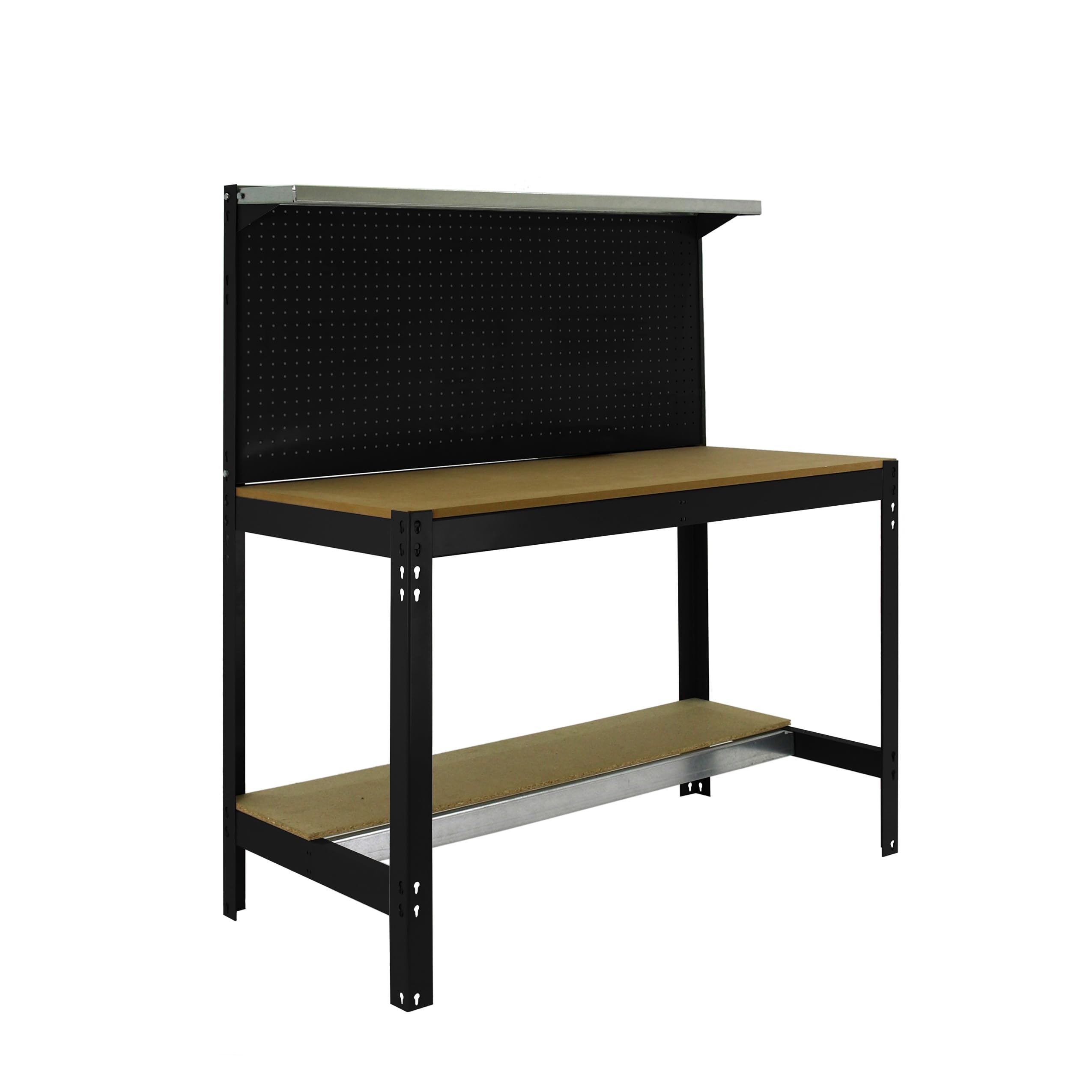 Établi D'atelier SimonRack - 1445x910x610 Mm, Charge 400 Kg, Panneau Perforé, étagère - Anthracite/bois