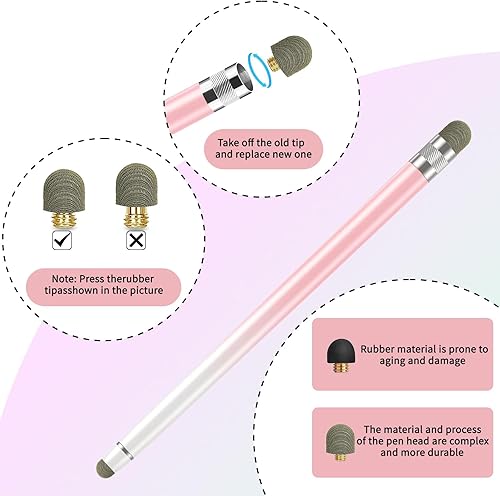 Miniatura 4 de Bopomofo Puntas de Malla de Fibra de Repuesto para Lápices Stylus - 10 Piezas Puntas de Stylus, Puntas de Lápiz Stylus, Puntas de Repuesto de Punta