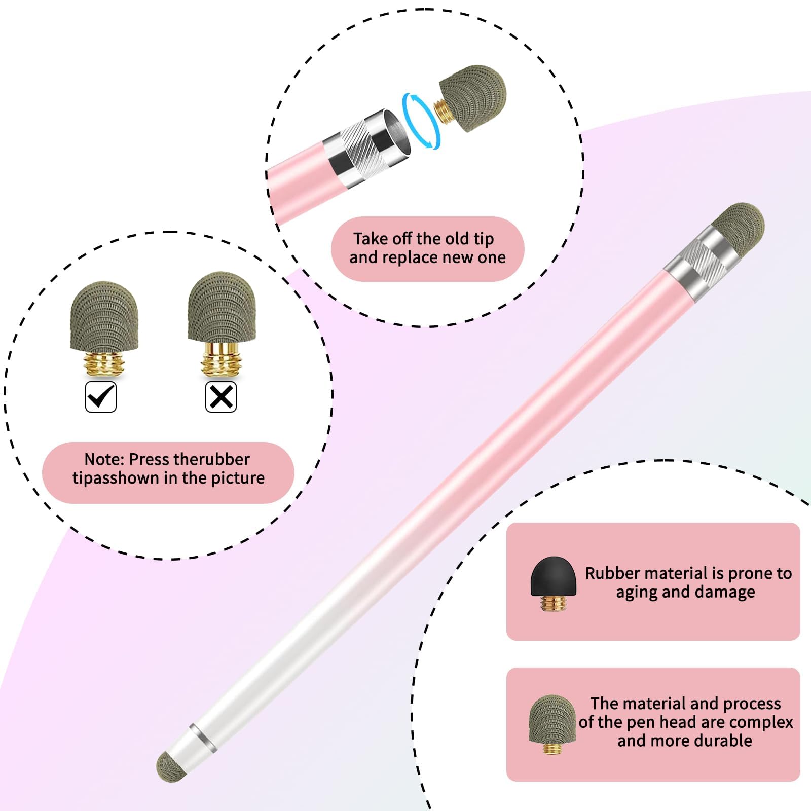 Amazon.co.jp: 交換用ファイバーメッシュチップ スタイラスペン