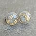 Grey with Gold-Flakes Earrings - Hypoallergenic Posts - Titanium