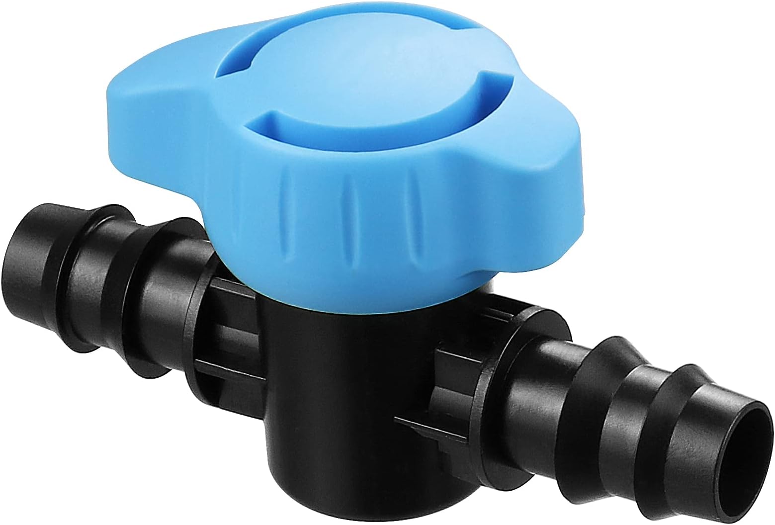 Gardrip 5 Pack 1/2 Inch Drip Irrigation Valve: 1/2 in. in-Line Shut Off Valves for 1/2 Inch Drip Irrigation Tubing (.570-.620" ID) Barbed Cut Off Switch Valve for Garden Irrigation System