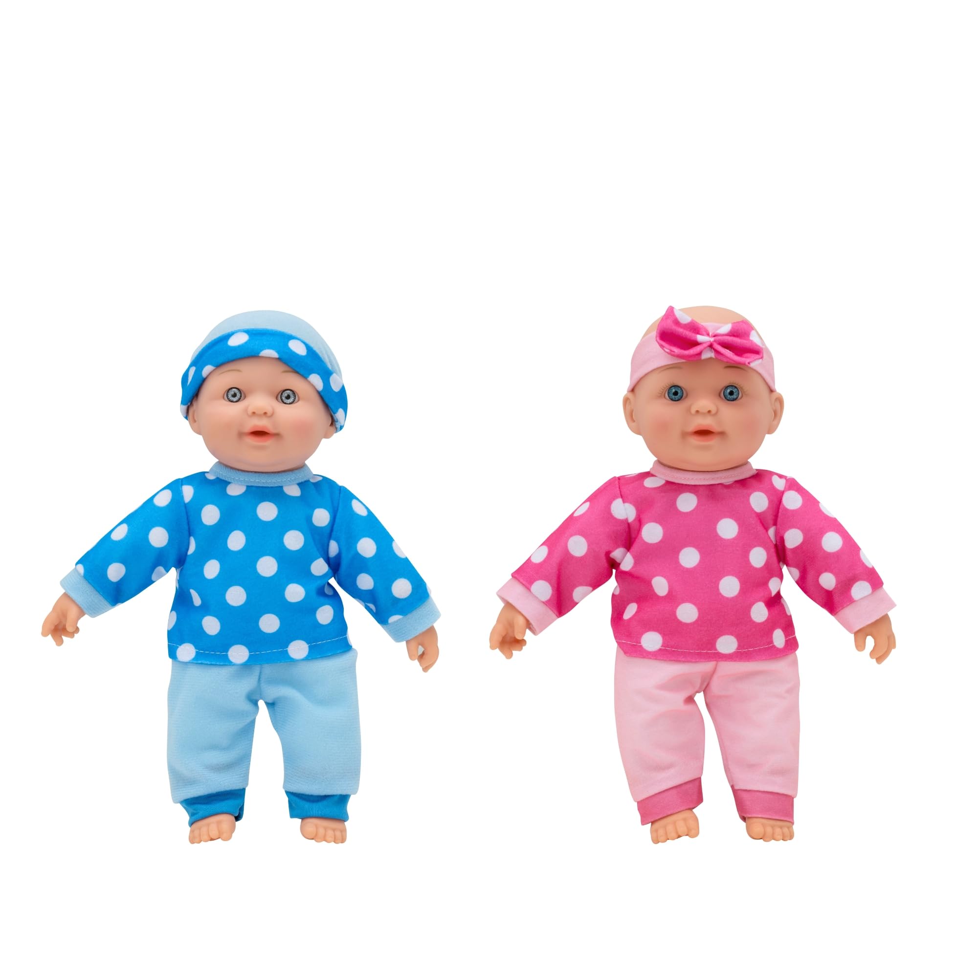 Dolly Tots Twin Dolls - Bambola parlante da 30 cm, bambola dal corpo morbido, bambole per carrozzine, passeggini e asilo nido, 5 suoni interattivi, ideale prima bambola per bambini, dai 18 mesi in su
