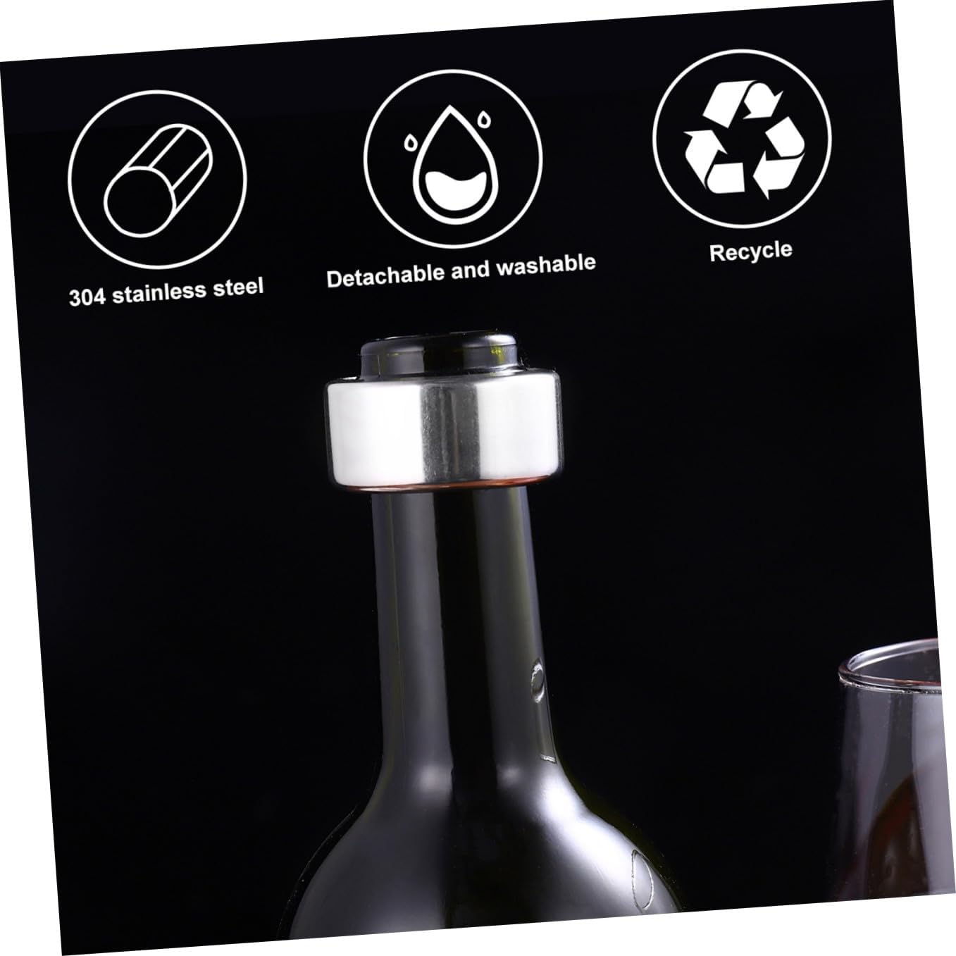 Wine Bottle Collar Ring Drip Stop Leak-proof 4pcs Stainless Steel