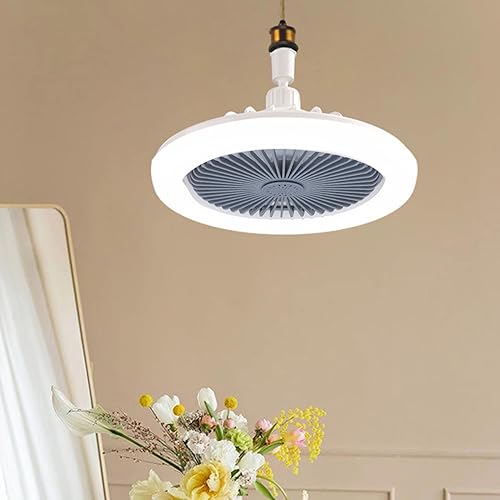 Miniatura 3 de Asixxsix Ventilador de techo con aromaterapia, 30 W 85-265 V, diseño moderno, 3 velocidades, 6500 K, blanco, interior, dormitorio, baño, garaje