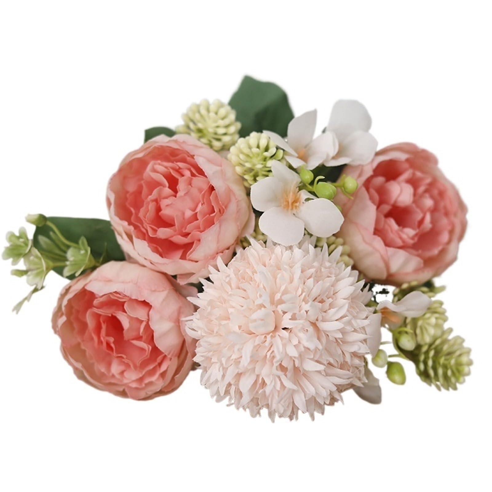 FonHNDG Artificial Flower Branches Artificial Flowers White Silk Bride Bouquets Peony Wedding Supplies Home Room Garden Party Autumn Decor Fake Floral(Color5)