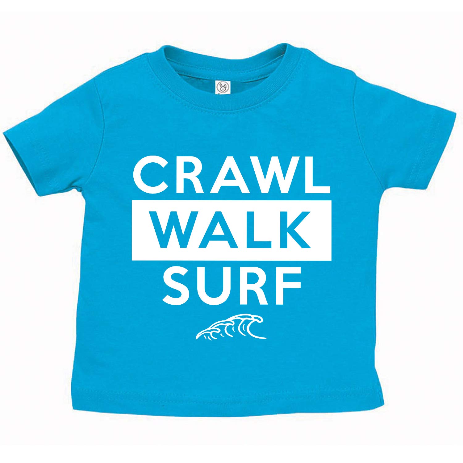 Tees & Tails Crawl Walk Surf Surfer Infant Baby Tee Shirt Assorted Colors (6M 12M 18M 24M)