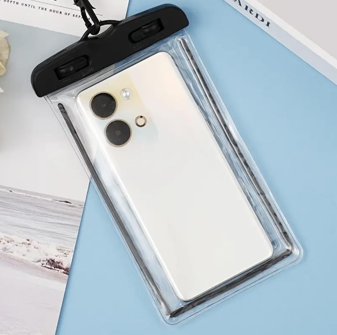 S.I.T.S Waterproof Phone Case – Casual PVC Waterproof Pouch for Mobile Phones, Beach, Vacation, Sports, School Supplies & Student Accessories Black