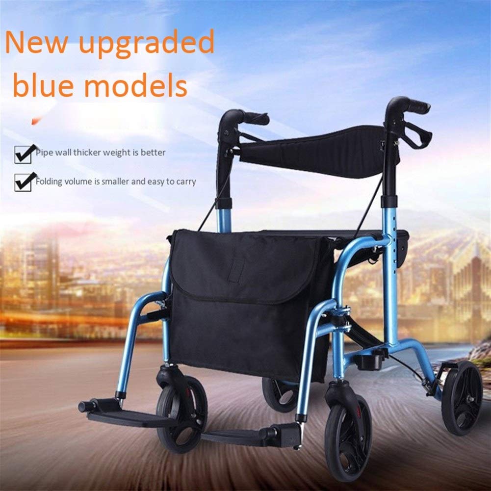 Buy Rollator Walker with Seat and Basket, 4 Wheel Walkers for Seniors