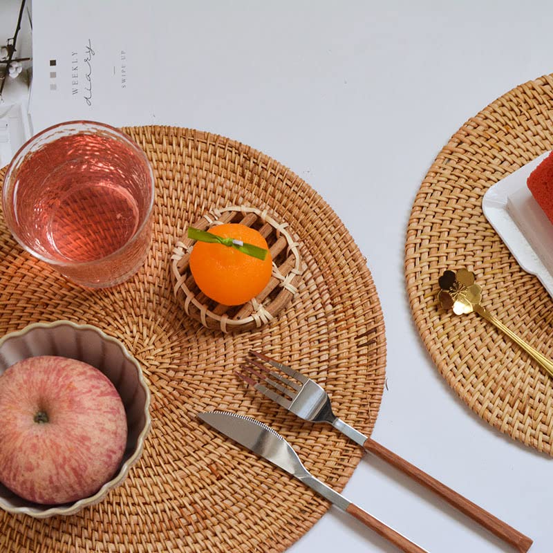 ronde tafelplacemats set van 5 stuks, regenboog vlinderpatroon, wig ronde tafelplacemats set van 5 stuks, regenboog vlinderpatroon, wig