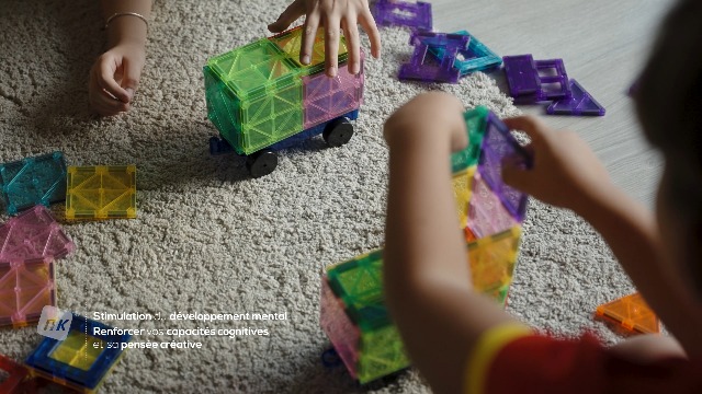 Blocs De Construction Magnétiques 48 Pièces - NK Magnetic Tiles 3D - Jouet Éducatif Montessori Enfant +3 Ans