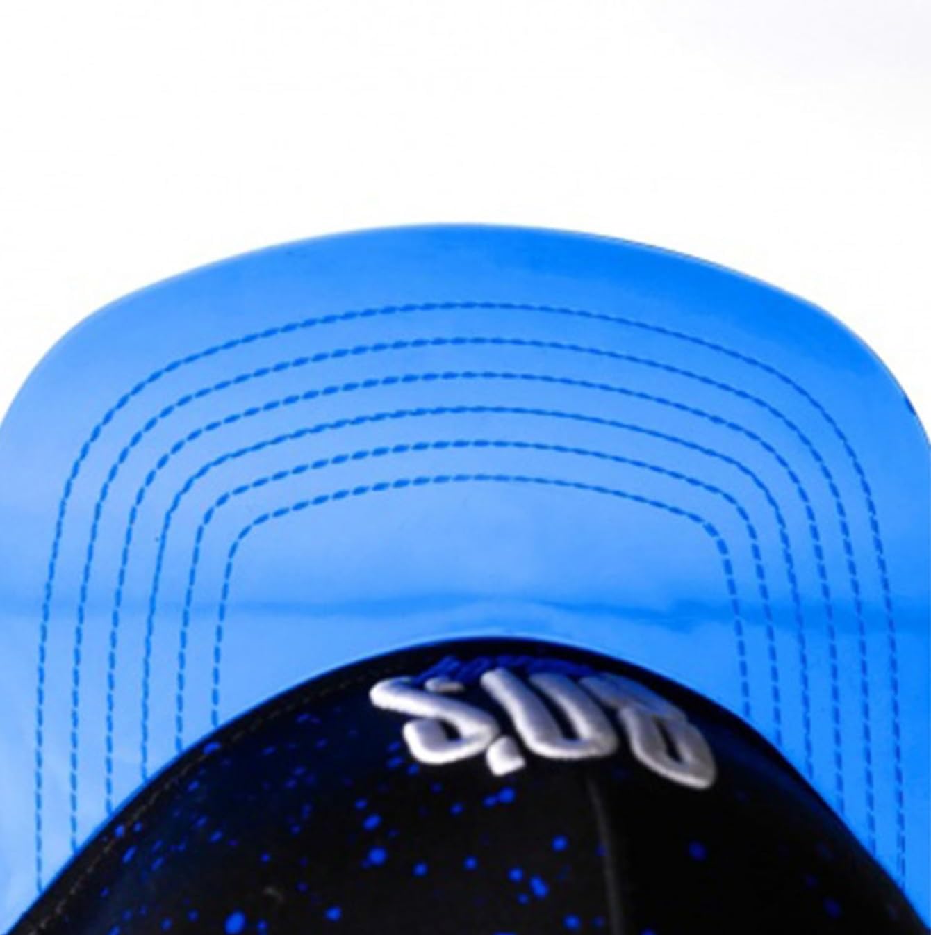 Eighties Baby Cap 80's Baby Snapback Hat, Retro Baseball Streetwear Hats for Men, Black and Blue Speckle Print Flat Brim, Unique Hip Hop Gift for Men