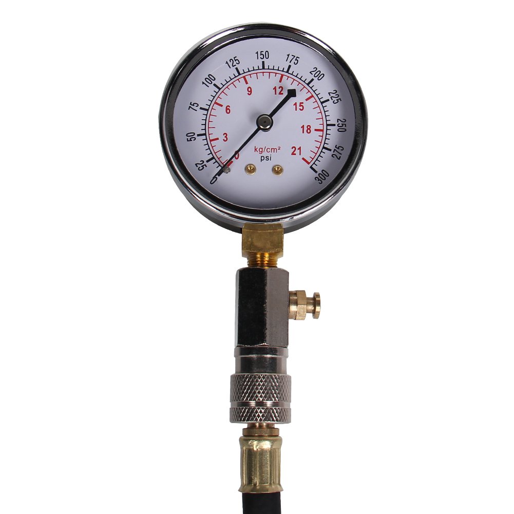 CarBole Compression Tester Check Pressure PSI Tester Gauge with 14mm/18mm Solid Short Adapte : Automotive