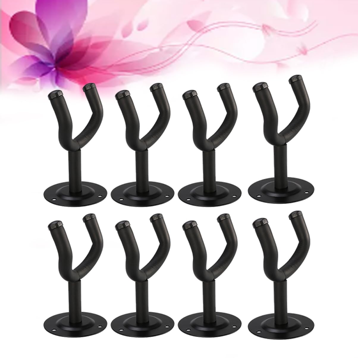 VANZACK 8Pcs Guitar Hook Hangers Round Shape Wall Mount Instrument Holders for All Guitars Easy Installation for Violins and Bass present for Music Lovers