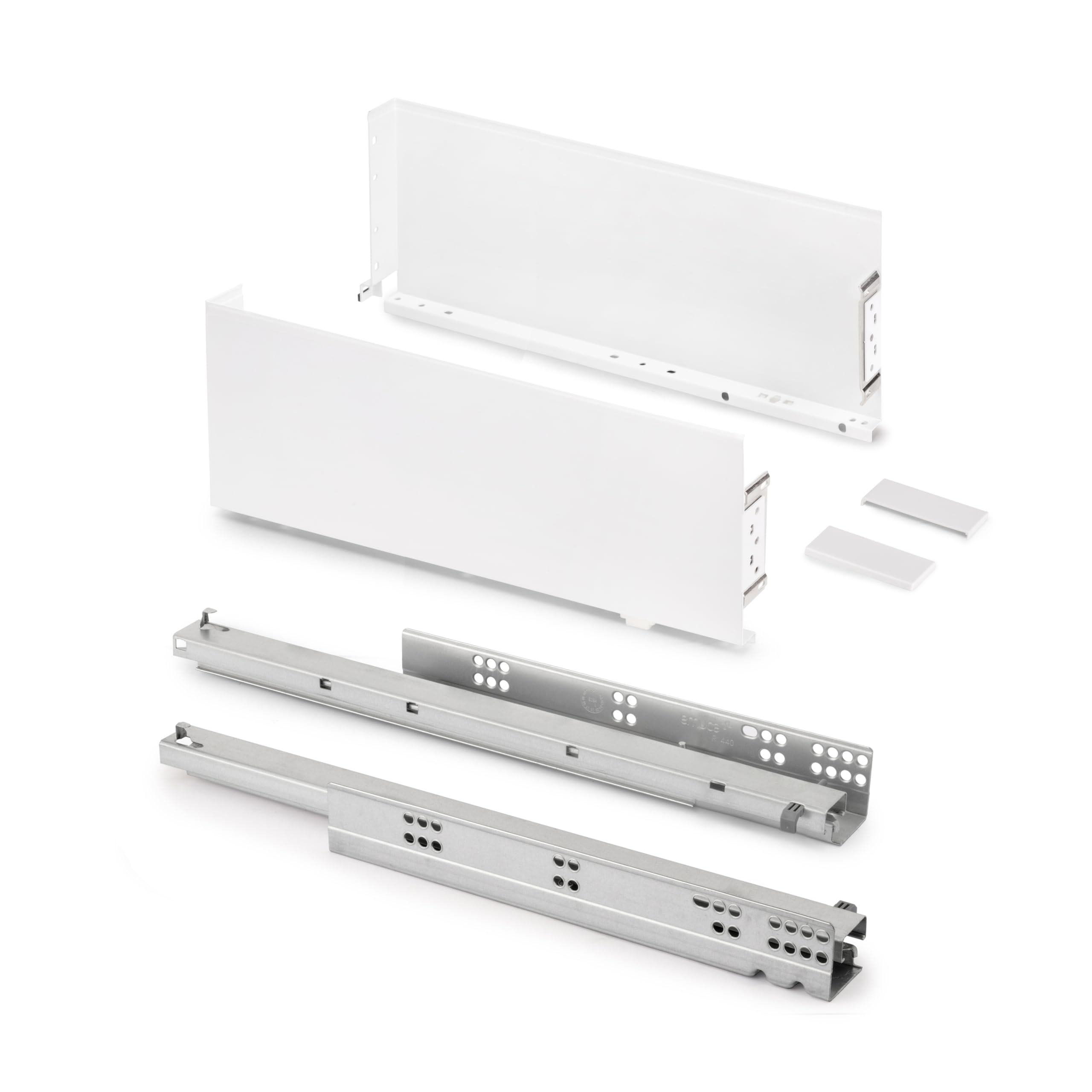 Emuca - Simplex 25kg (55,1 lb) External Drawer Height 159mm (6,2"), Depth 440mm (17,3"), Steel, White Painted