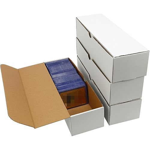 4-Pack • 3200-Count Trading/Gaming Card Box – Fits Toploaders & Sports Cards – Heavy-Duty Cardboard Organizer