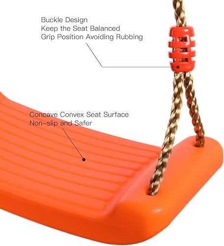 Miniatura 5 de Juego de columpios, asiento de columpio curvado, asiento de plástico, árbol de columpio, disco de jardín, interior, exterior, patio, hogar, jardín,