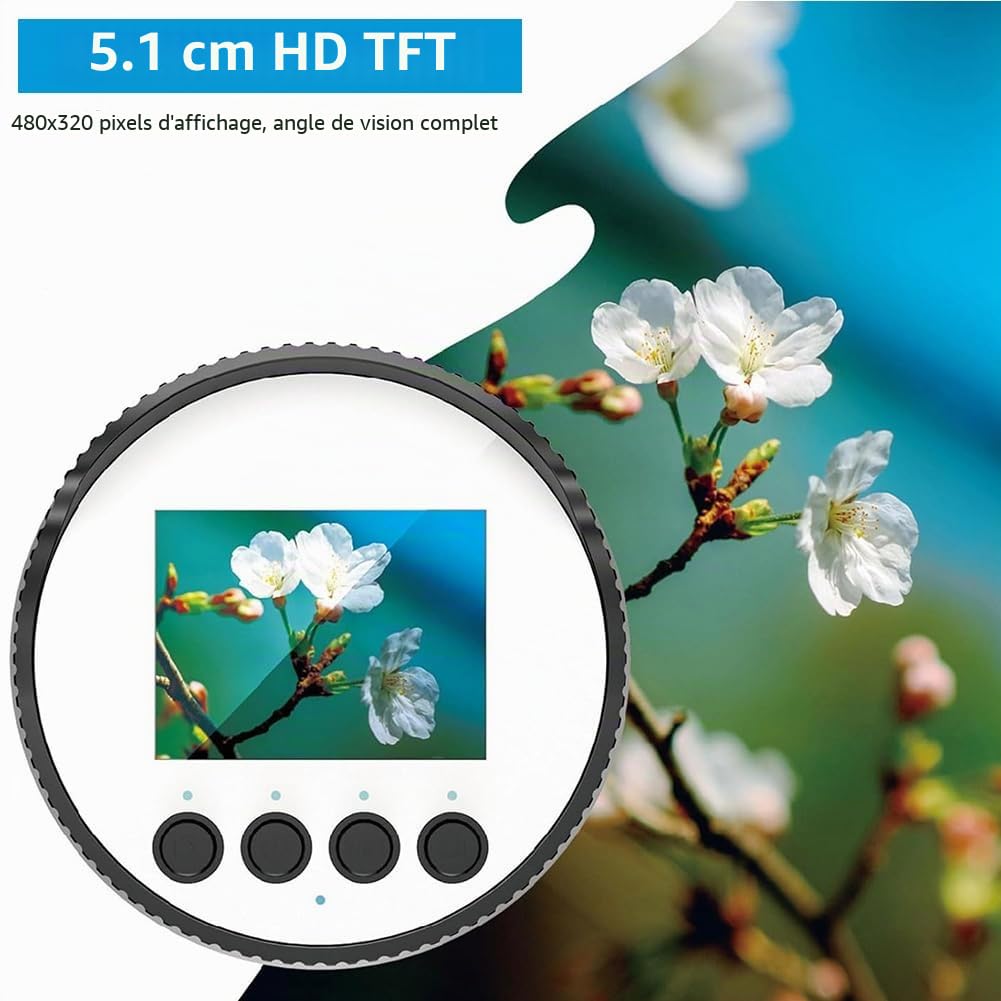 Caméra oculaire électronique WiFi, écran HD 2 Pouces, pour télescopes, Jumelles, etc. avec oculaire de 38 à 73 mm de diamètre – autonomie de 150 Min, Stockage jusqu'à 256 Go (Carte TF Non Incluse)