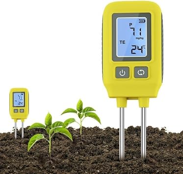 4 in 1 Npk Soil Tester, LCD Digital Soil Tester Nitrogen Linpotassium Temperature Measurement, High Precision Soil Temperature Tester for Garden, Lawn, Plant Care, Farm