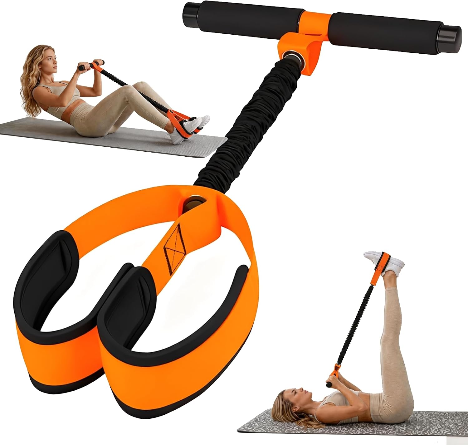 Pedal Resistance Band with Handle for Women | 55LBS Upgrade, Core Abs Sculpting, Full Body Workout Equipment, Home Gym, Pilates, Physical Therapy
