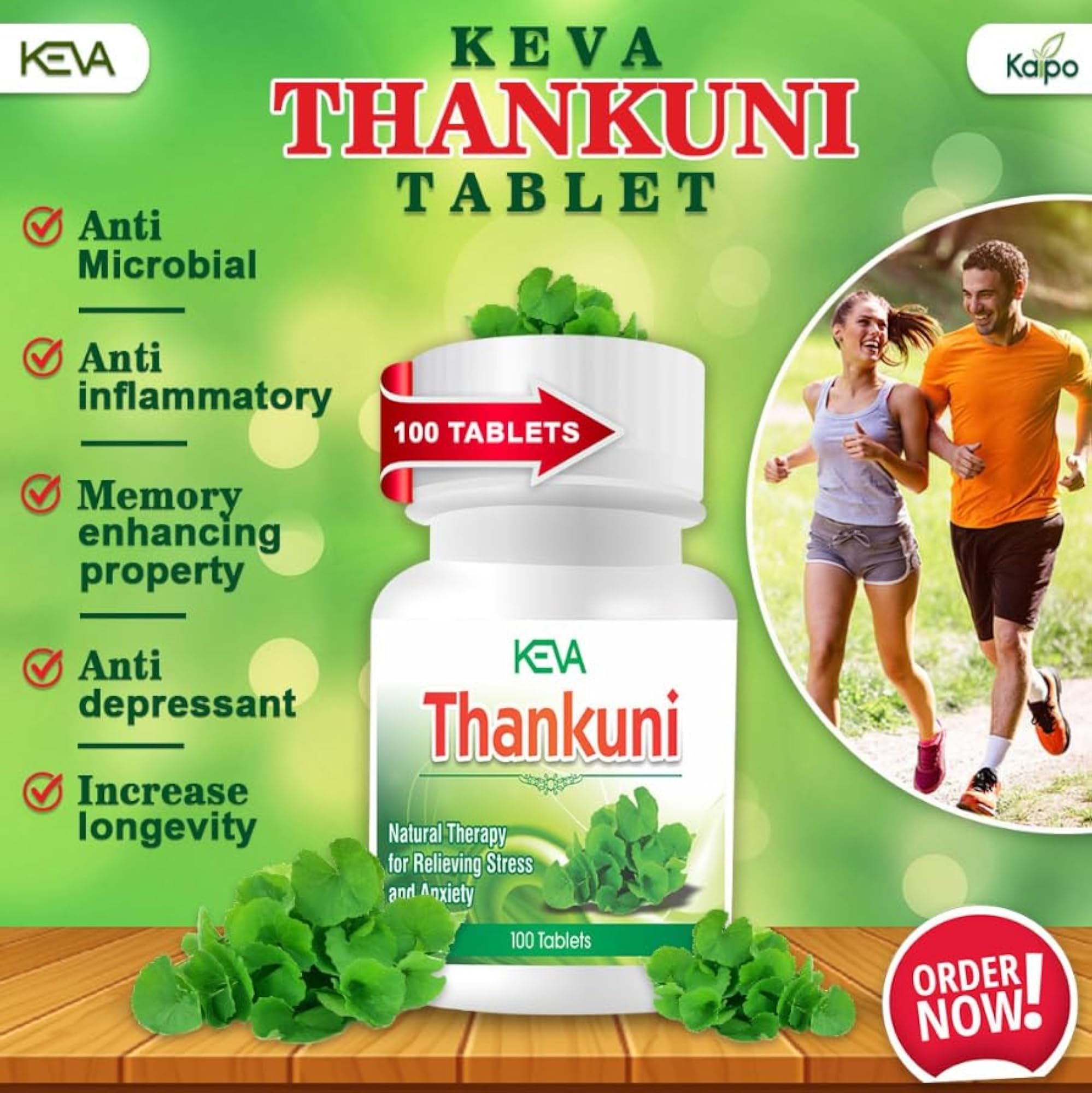 Keva Thankuni Tablets for Stress Relief, Pack of 2 (200 Tablets)