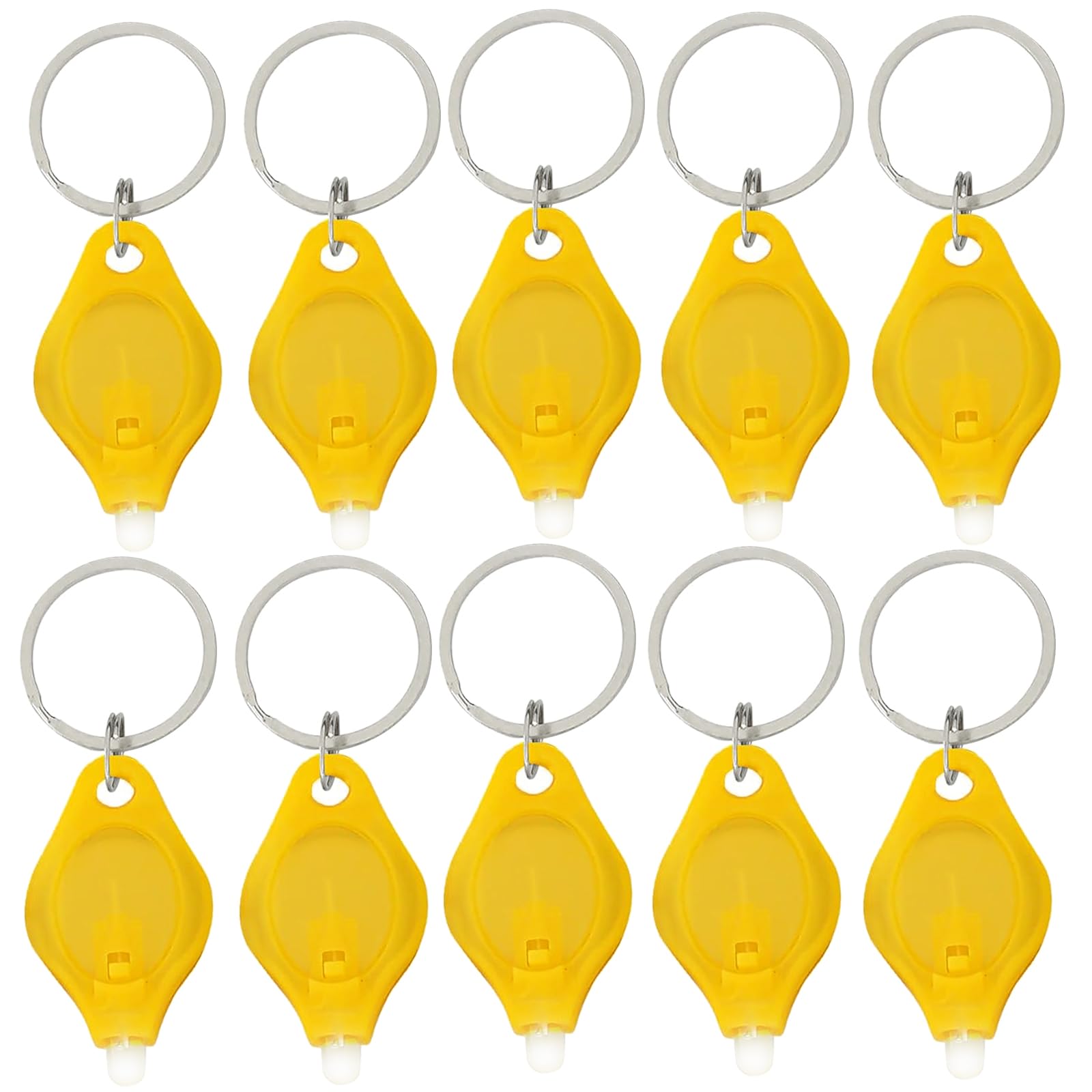 Unifizz Mini Keychain Torches UV Flashlight Money Checker Key-Chain LED Light Key Ring Light Torch Yellow 10PCS