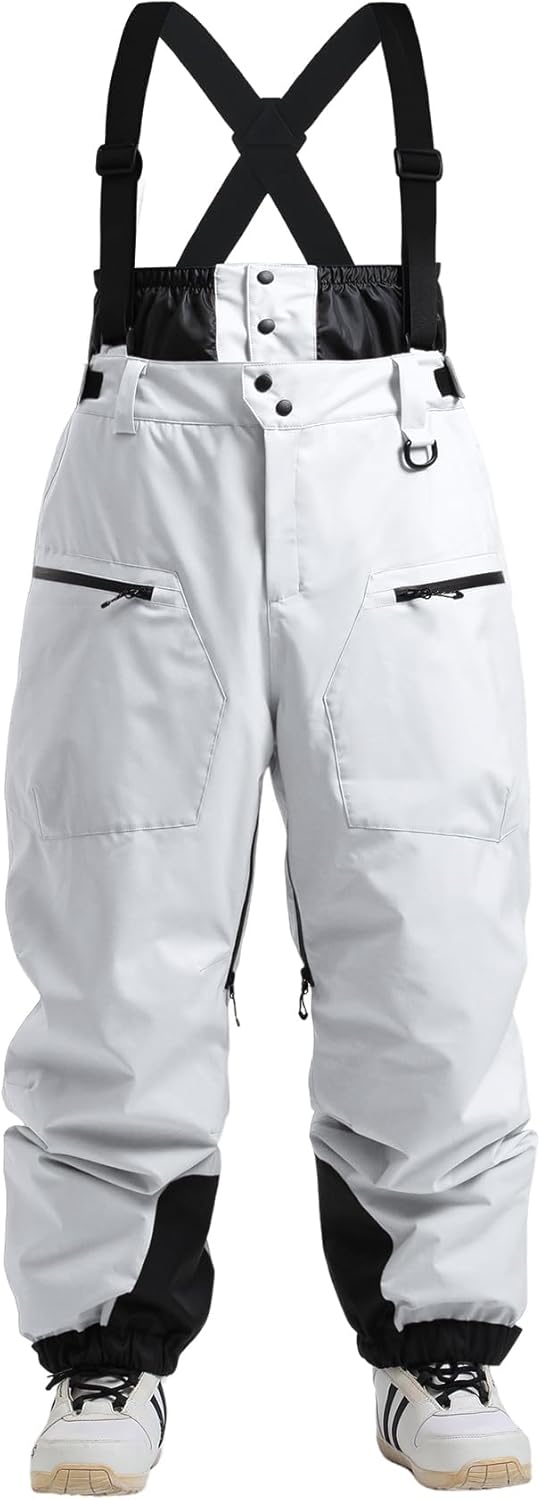 IMPHUT Ski Pants Snowboard Pants for Men, Baggy Snow Pants Insulated Waterproof Windproof, Mens Snow Bibs Overall