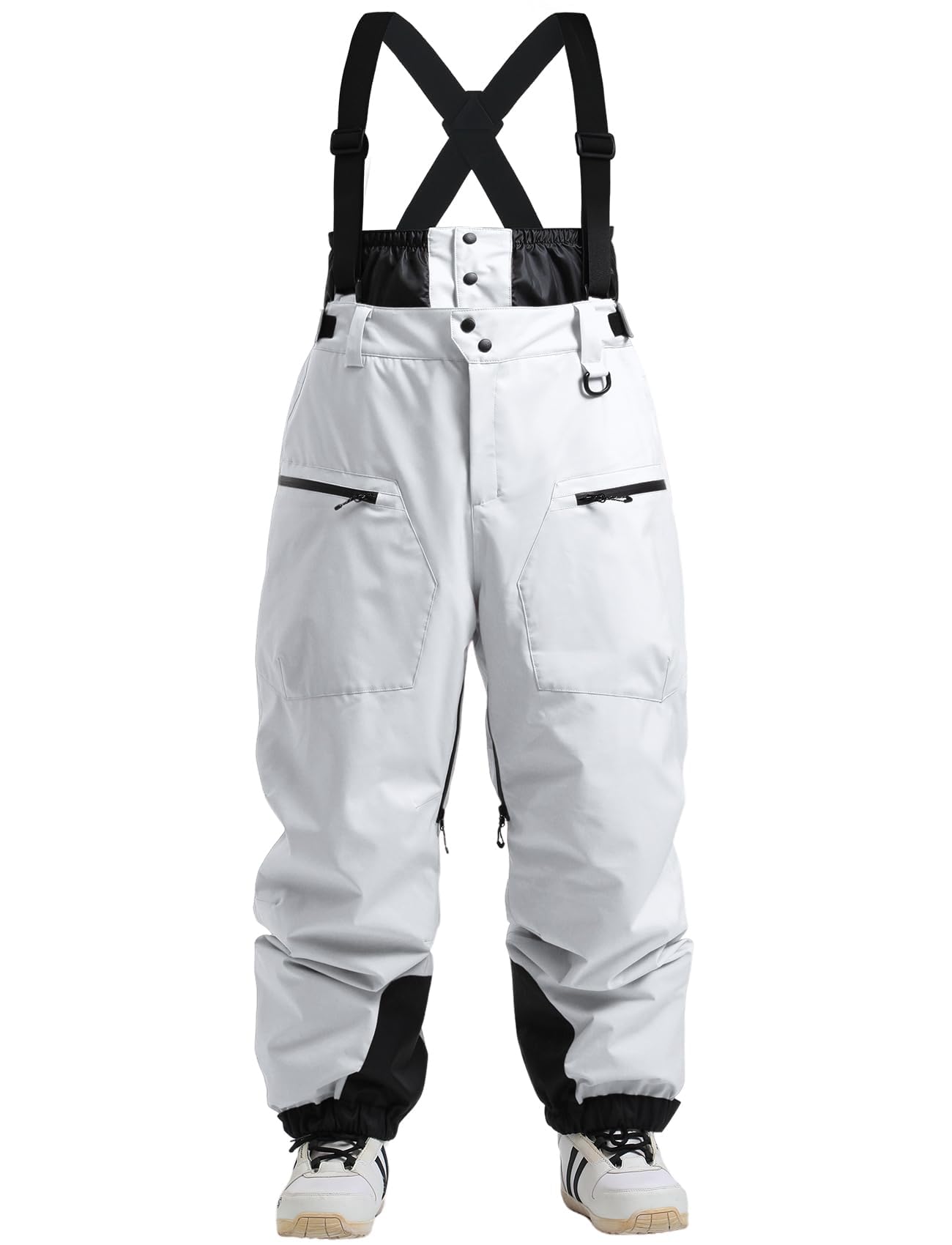 IMPHUT Ski Pants Snowboard Pants for Men, Baggy Snow Pants Insulated Waterproof Windproof, Mens Snow Bibs Overall