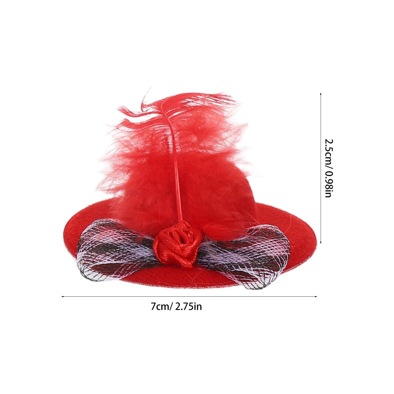 TOYANDONA Mini Top Hats for Dolls 5Pcs Small Doll Headwear with Flower and Net for Dollhouse Decoration Diy Craft Party Accessories - Image 3