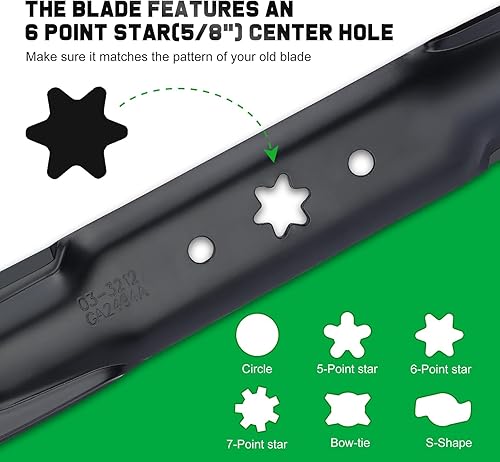 Miniatura 6 de 942-04308 Cuchillas de cortacésped para Troy Bilt Bronco Pony Mustang 42 pulgadas Cortacésped Cub Cadet 42 pulgadas Reemplaza 942-04308A 942-04308-X