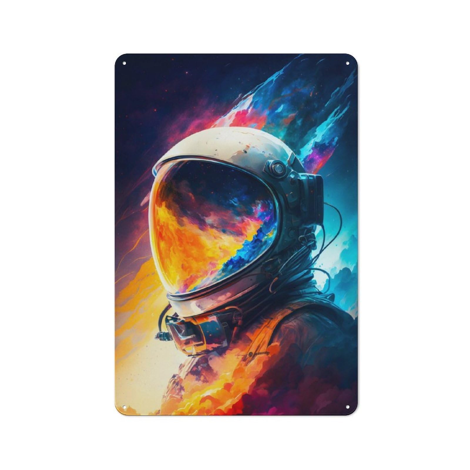 Junmoney Astronaut Reflections 14 Retro Tin Wall Plaque 30X20cm For Man Cave Or Games Room, For Games Room Collectors