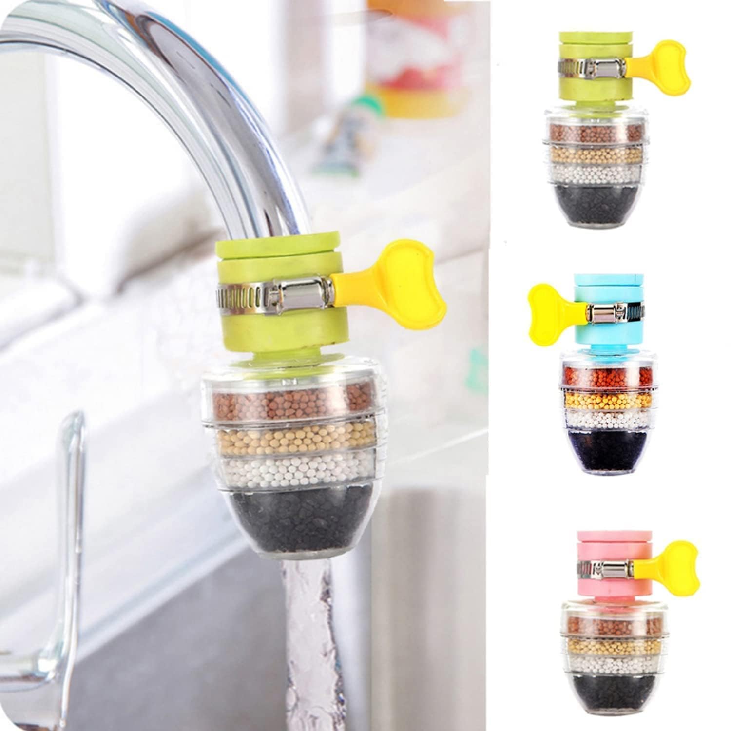 AMIGOS STORE Water Purifier Filter Faucet 6 Layer Carbon Activated Dust Chlorine Remover Water Softener for Drinking Cartridge Alkaline Taps for Kitchen Sink-Pack of 3 (B0CW5LKLXN) Amazon Price History, Amazon Price Tracker