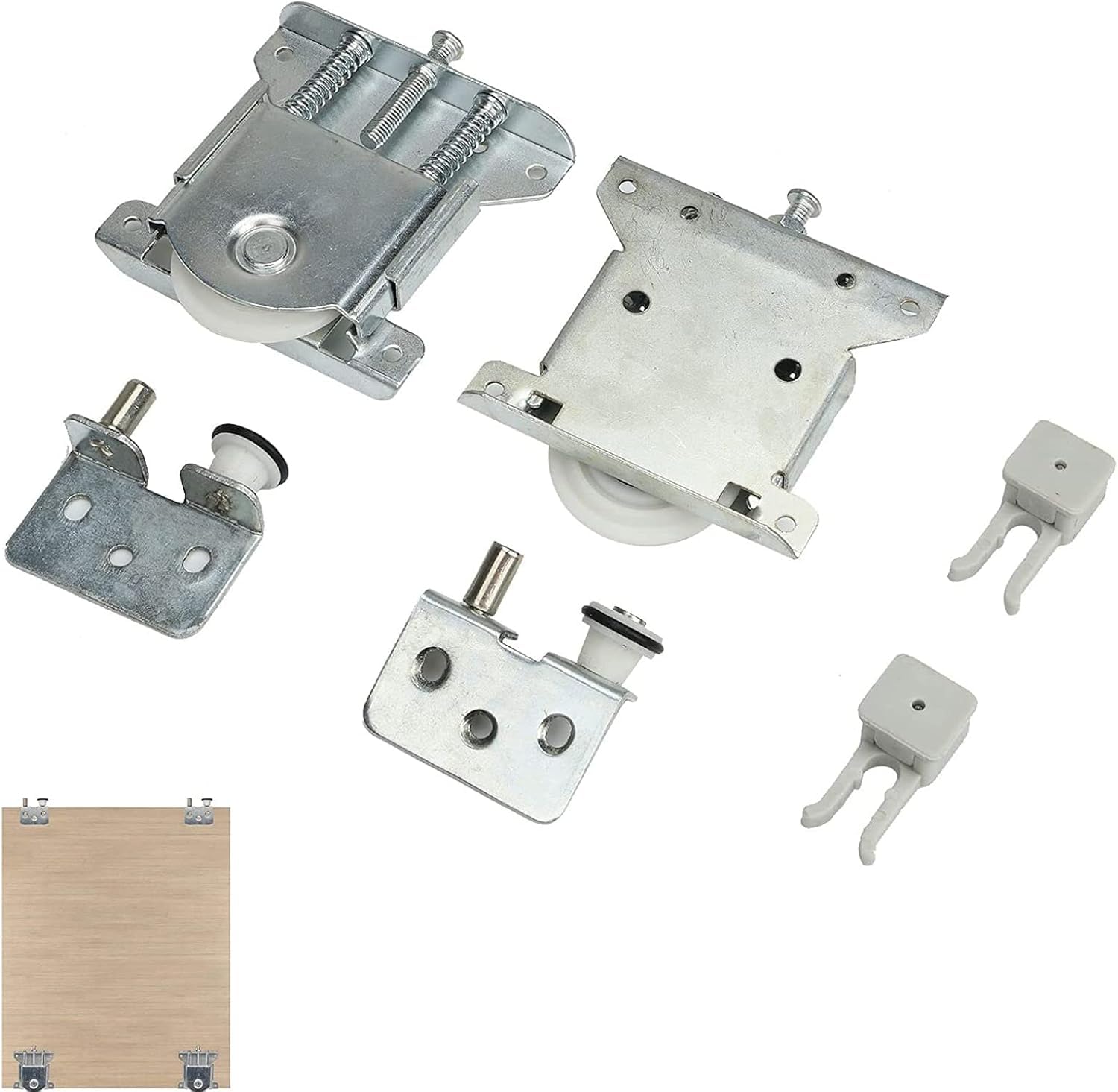 Sliding Wardrobe Door Parts Wheels, Sliding Door Pulley Door Roller, Closet Door Convex Wheel, 2X Top & 2X Bottom