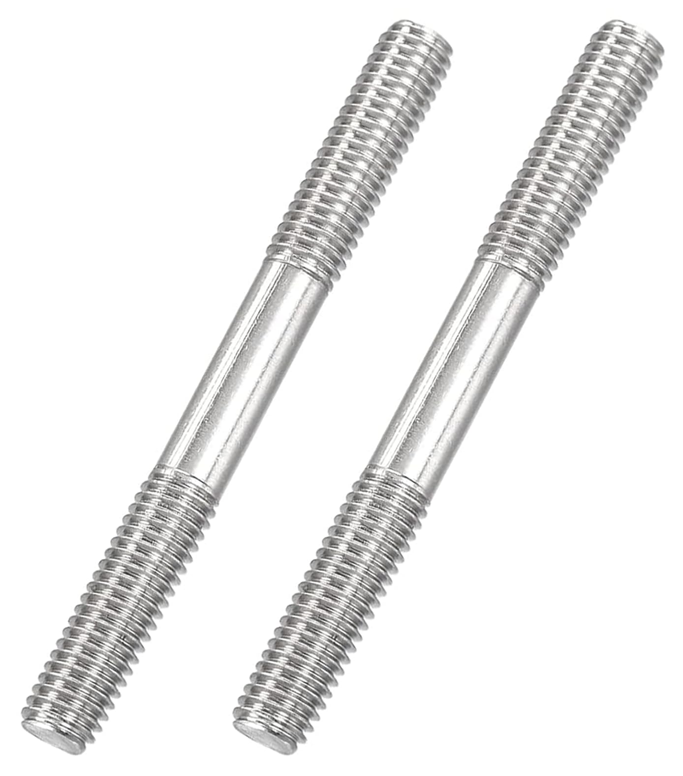 NACX M8x80mm Double End Threaded Bolt, 304 Stainless Steel Double End Threaded Stud Screw Bolt, 8Pcs