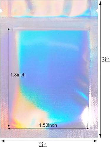 Miniatura 9 de 100 bolsas resellables a prueba de olores, bolsas planas transparentes para almacenamiento de alimentos, bolsas de embalaje de plástico de aluminio,