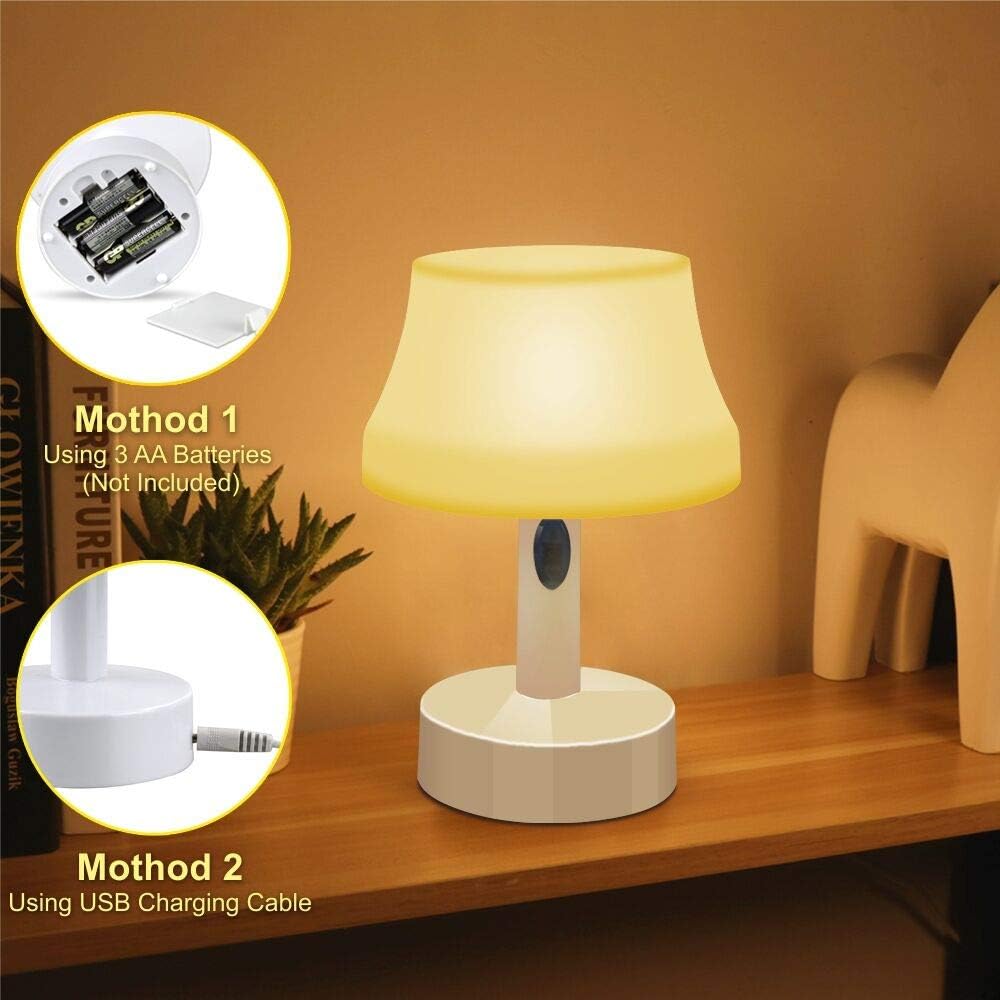 ZEEFO LED Night Light, Portable Simple Design Nursery Lamps, Remote Control Battery Powered Dimmable Table Lamp with Timer Function For Bedroom, Living Room, Kids Room (Remote Control LED Night Light)