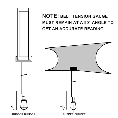 Hromee Belt Tension Gauge 10LbS Specification with L Shaped Pad, Belt Gauge Adjustment Tool for Motorcycle Belt Replacement