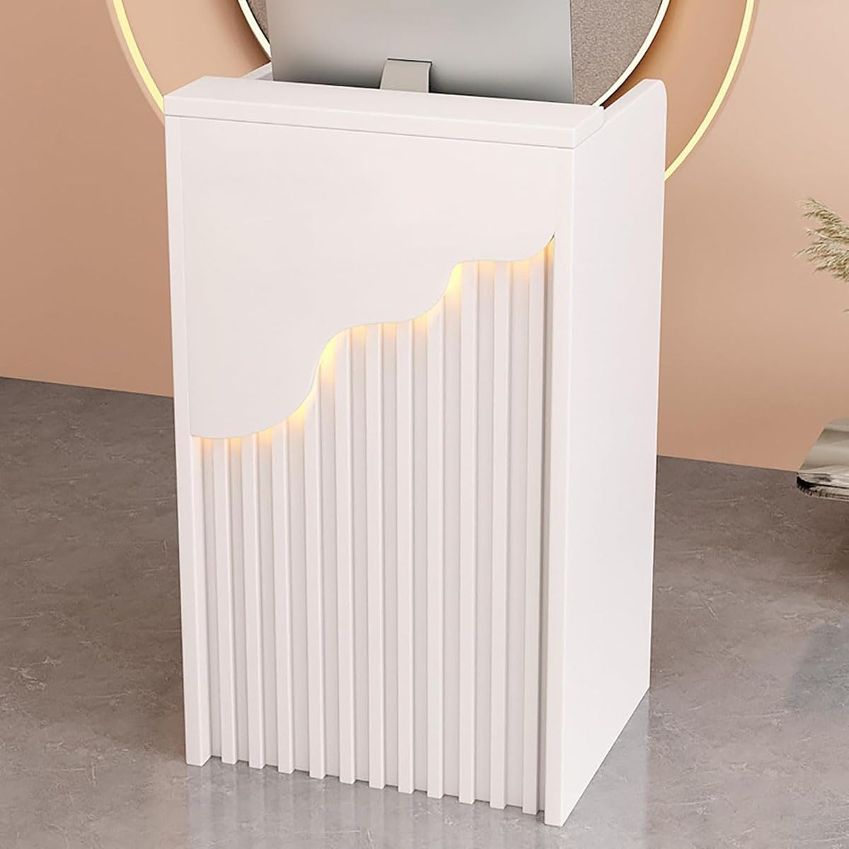 Generisch Tragbarer LED-Empfangstresen aus Holz für Salon, Hotel und Einzelhandel, professionelles Thekendesign (80 x 40 x 96 cm), stilvoll und funktional