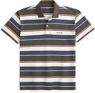 [ホリスター] メンズ リラックスフィット ストレッチ半袖ポロシャツ 鹿の子 ピケ Hollister [並行輸入品]