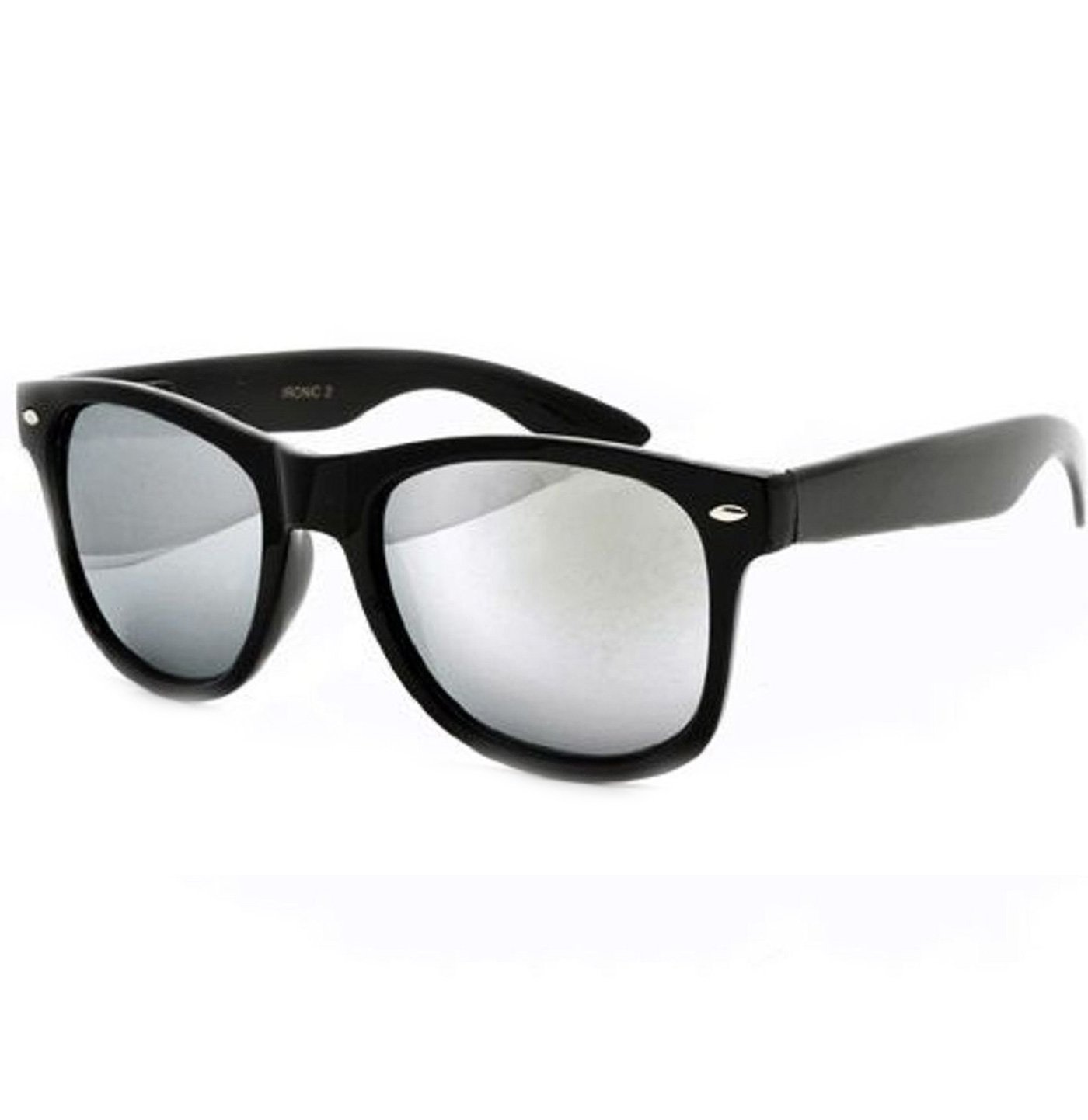 Morefaz Men's Black Mirrored Sunglasses Fashion Mirror Air Force Unisex Vintage Lens Uv400 (Black) Mfaz Ltd