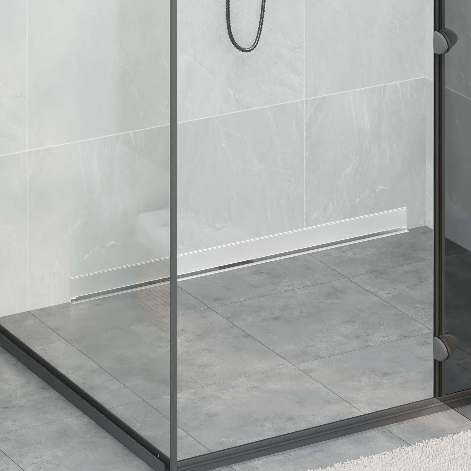 Caniveau de douche mural 100 cm en acier inoxydable 304 pour douche à l'italienne, caniveau de douche carrelé, drainage salle de bain avec pieds réglables