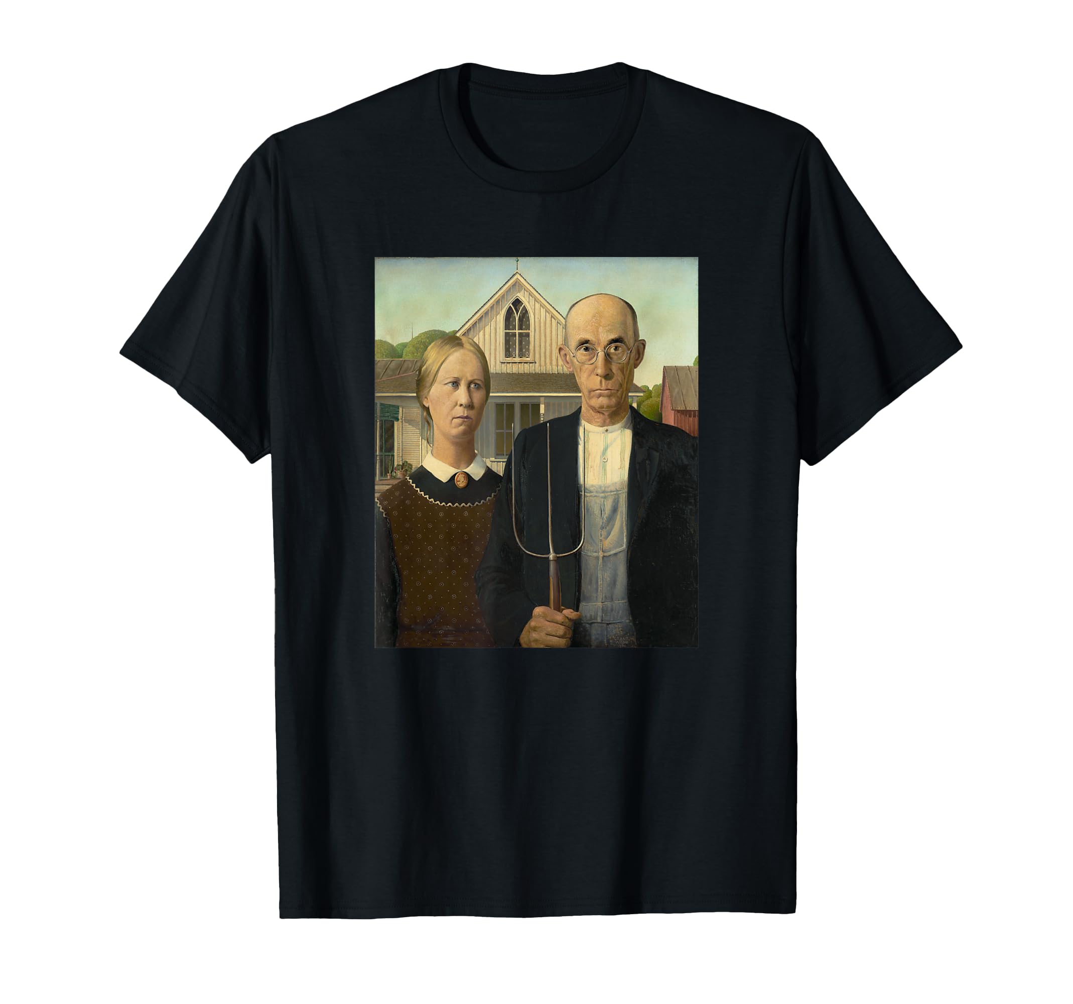 Grant Wood's American Gothic Fine Art Painting Farmers Farm T-Shirt