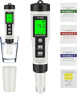 Nicoport Digital PH Meter PH/ORP/H2/Temperature IP67 Waterproof Water Quality Tester High Precision Portable 4 in 1 Water Purity Tester for Drinking Water Swimming Pool Aquarium Hydroponics