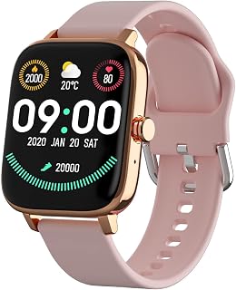 KAKTIN Smart Watch, Watches for Men Women Answer/Make Call, Fitness Tracker Activity with Calorie Step Counter, Smartwatch 1.7" Full Touch Compatible Android & iOS (Pink)