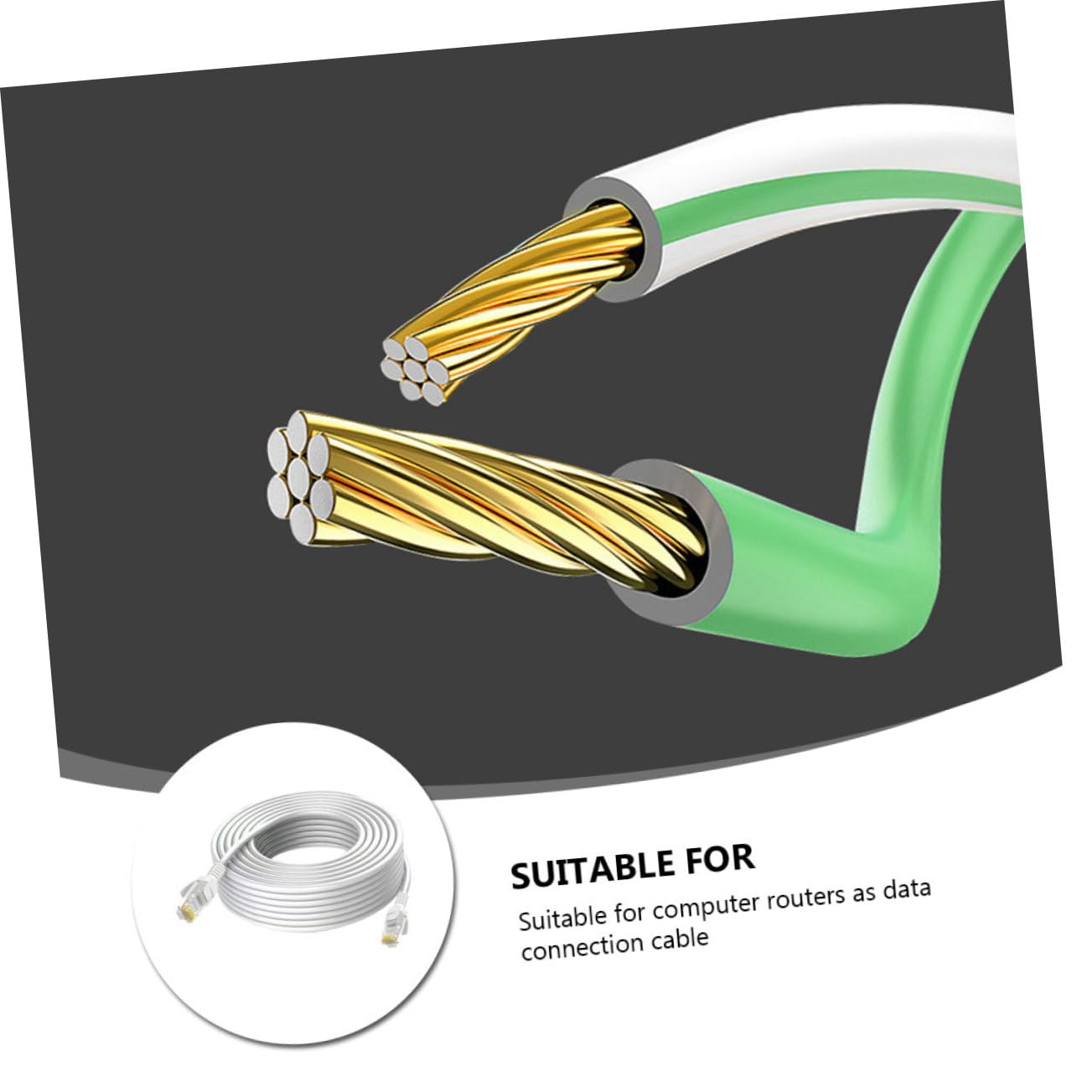 Housoutil 1pc Cat5e Ethernet Cable Network Cable Routers Connection Wire Tinned Core Gigabit Water-Resistant