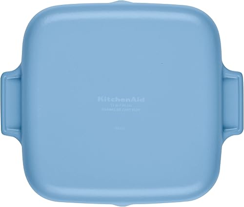 Miniatura 10 de KitchenAid Parrilla cuadrada de hierro fundido esmaltado y bandeja para asar, 11 pulgadas, terciopelo azul