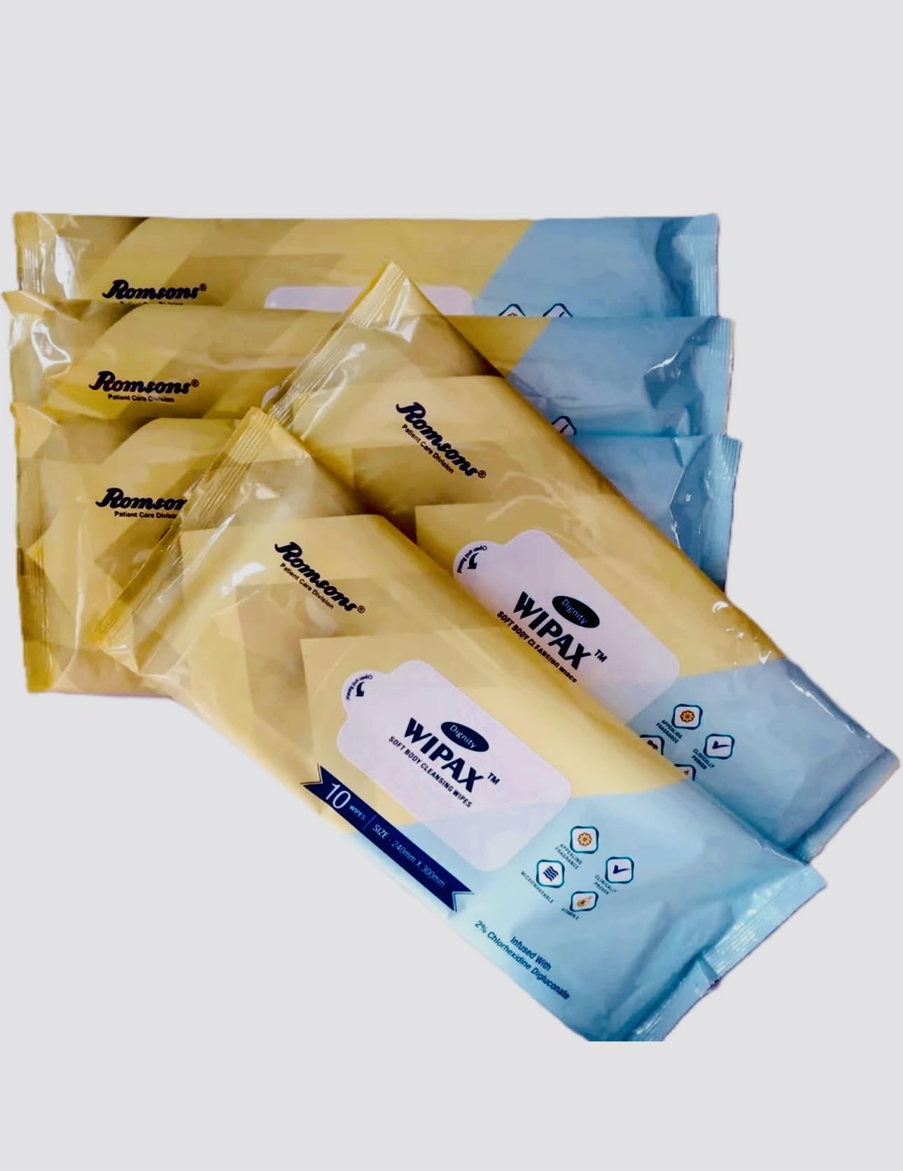 Wipax Adult body cleaning wipe's pack of 5 packet (count 50 pcs) bed bath wet wipes towel type cold or warm features,size 240mm X 300mm-image-25